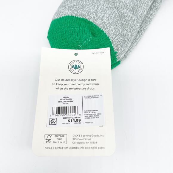 Northeast Outfitters Neo Cozy Cabin Marled Icon Crew Socks Gray Womens Size 5-10 - Picture 4 of 4